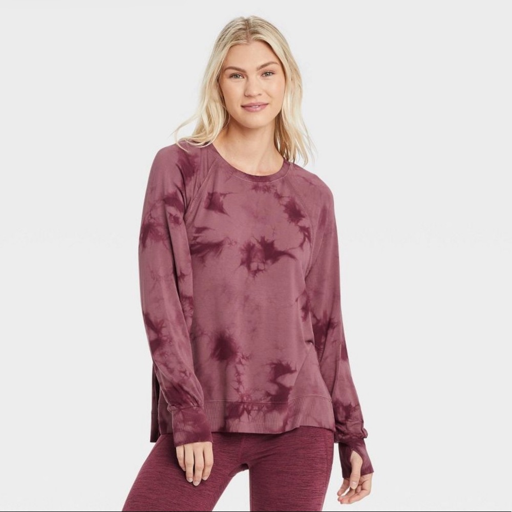 Women's Soft Lightweight Sweatshirt - JoyLab™- Berry Red- L